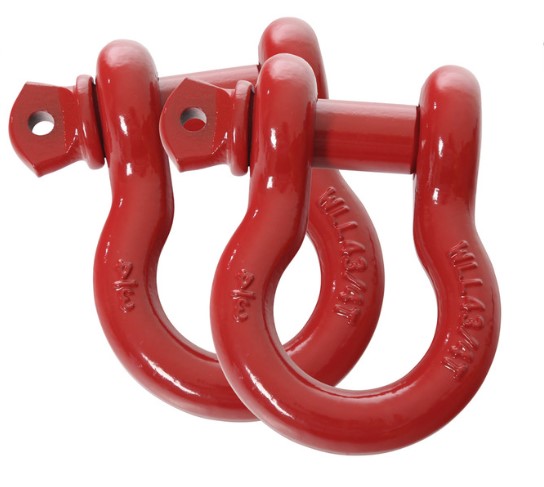 Overland Vehicle Systems 3/4" 4.75 Ton Shackles (1 Pair) - Red image