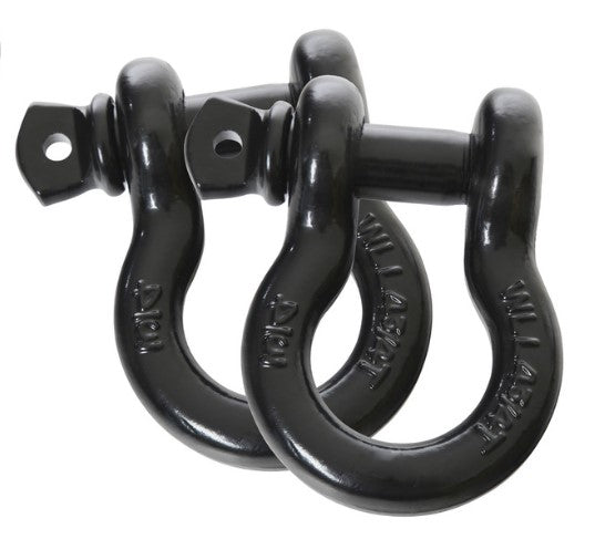 Overland Vehicle Systems 3/4" 4.75 Ton Shackles (1 Pair) - Black image
