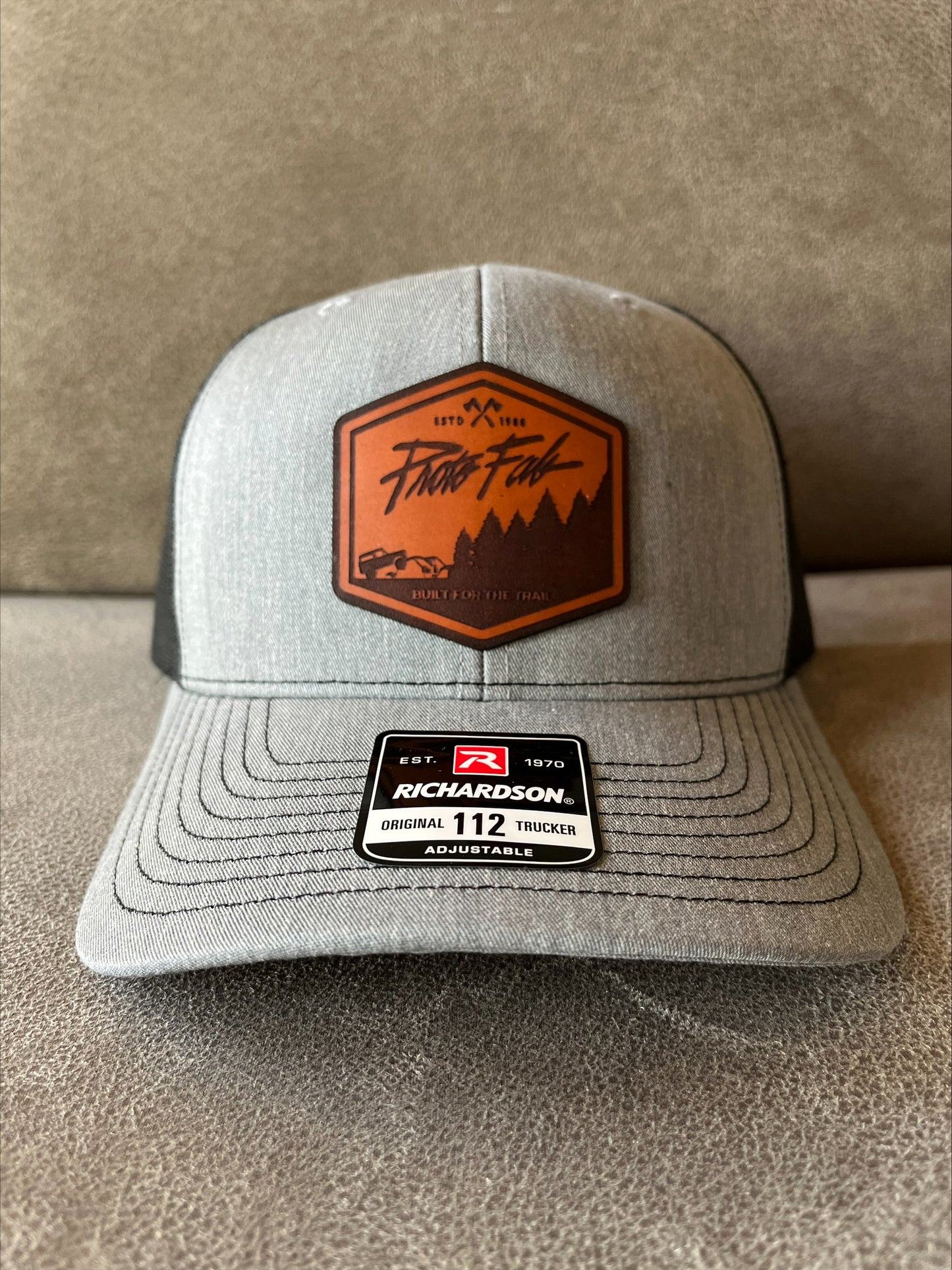 ProtoFab Leather Patch Hats - Grey/Black image