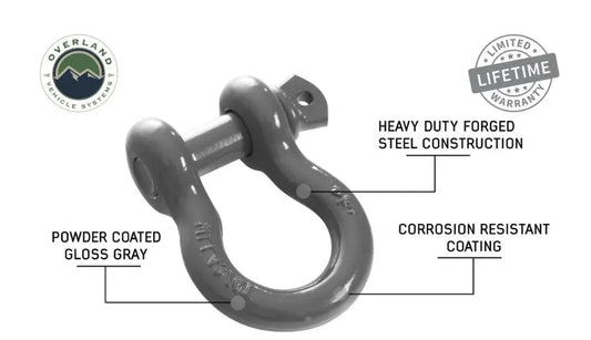 Overland Vehicle Systems 3/4" 4.75 Ton Shackles (1 Pair) image 0