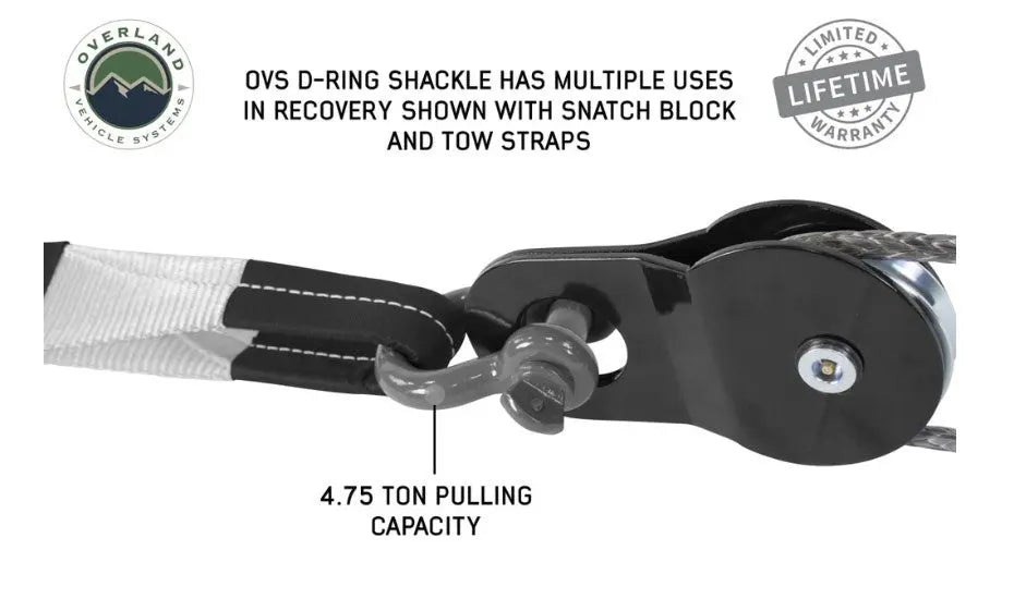 Overland Vehicle Systems 3/4" 4.75 Ton Shackles (1 Pair) image 1