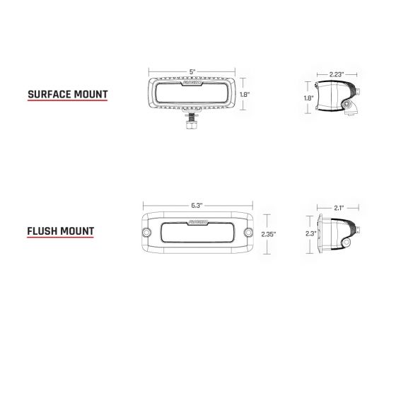 RIGID Industries SR-Q Series Pro Spot Diffused Midnight Flush Mount Lights (Pair) image 1