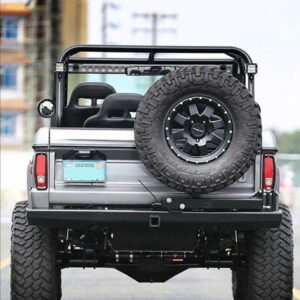 66-77 Bronco Spare Tire Rear Bumper | Single Rack | RockSolid Series